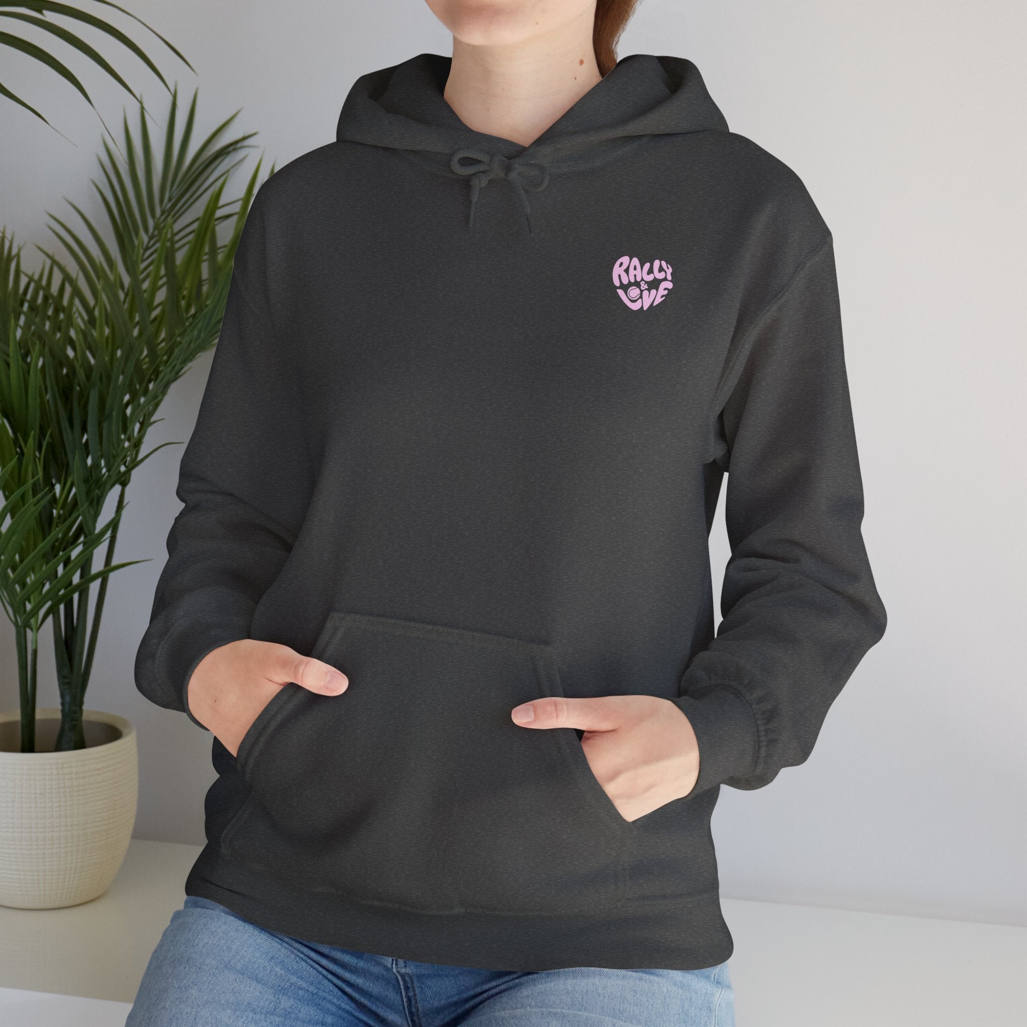 Women's Hoodie Sweatshirt — Ombre 'TENNIS' Repeating Back Print