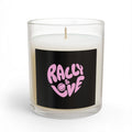 Glass Candle 11 oz — "Rally & Love" Heart logo (bubblegum pink)