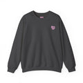 Women's Crewneck Sweatshirt — "Rally & Love" logo Chest Sweatshirt (bubblegum pink)