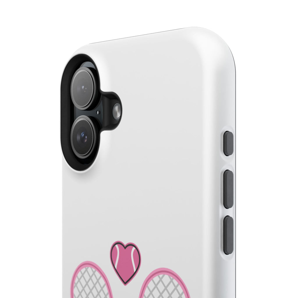 Tennis Impact‑Resistant Phone Case — 'Forty Love', pink/white