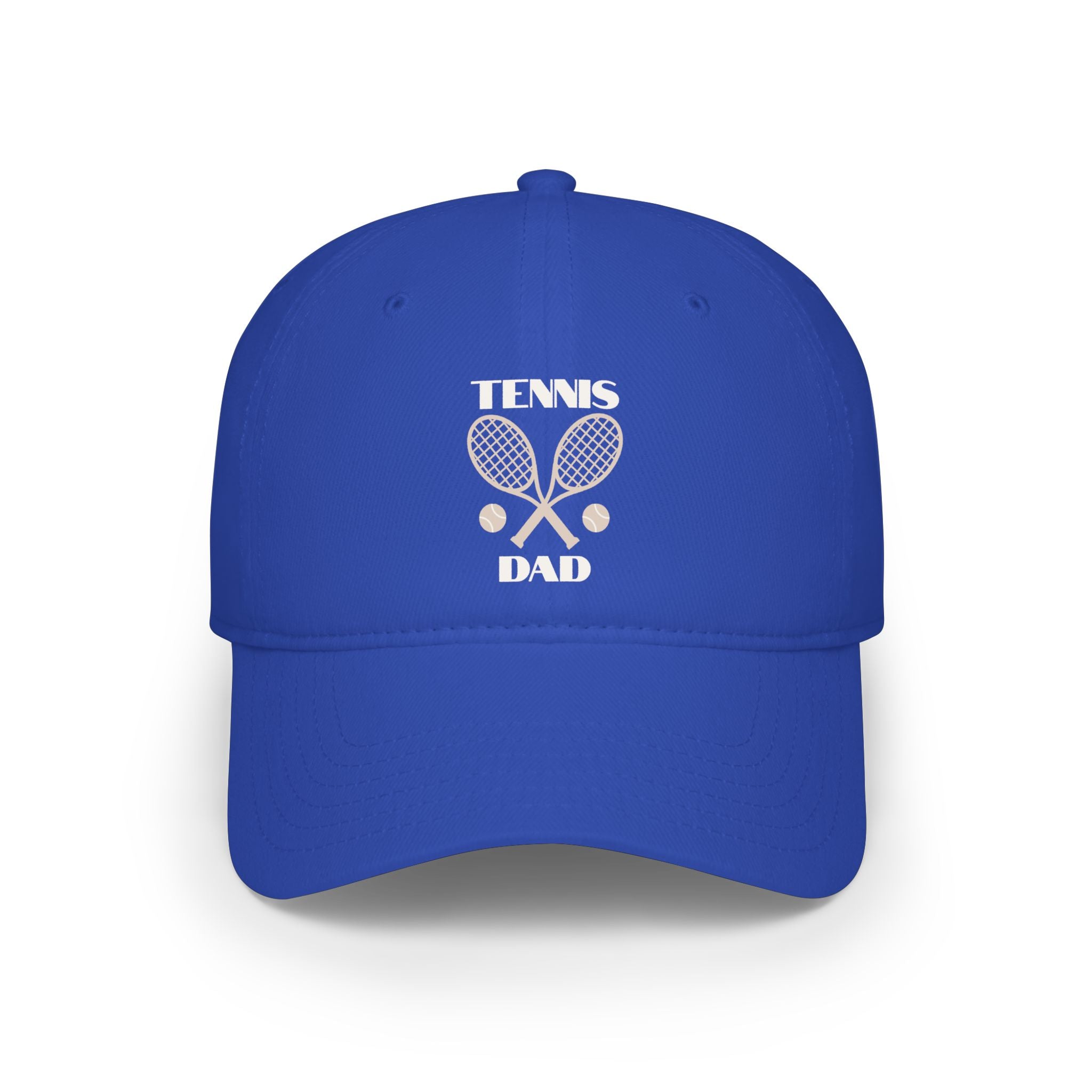 Men's Tennis Dad Cap — Low Profile Baseball Hat with Rackets & Ball