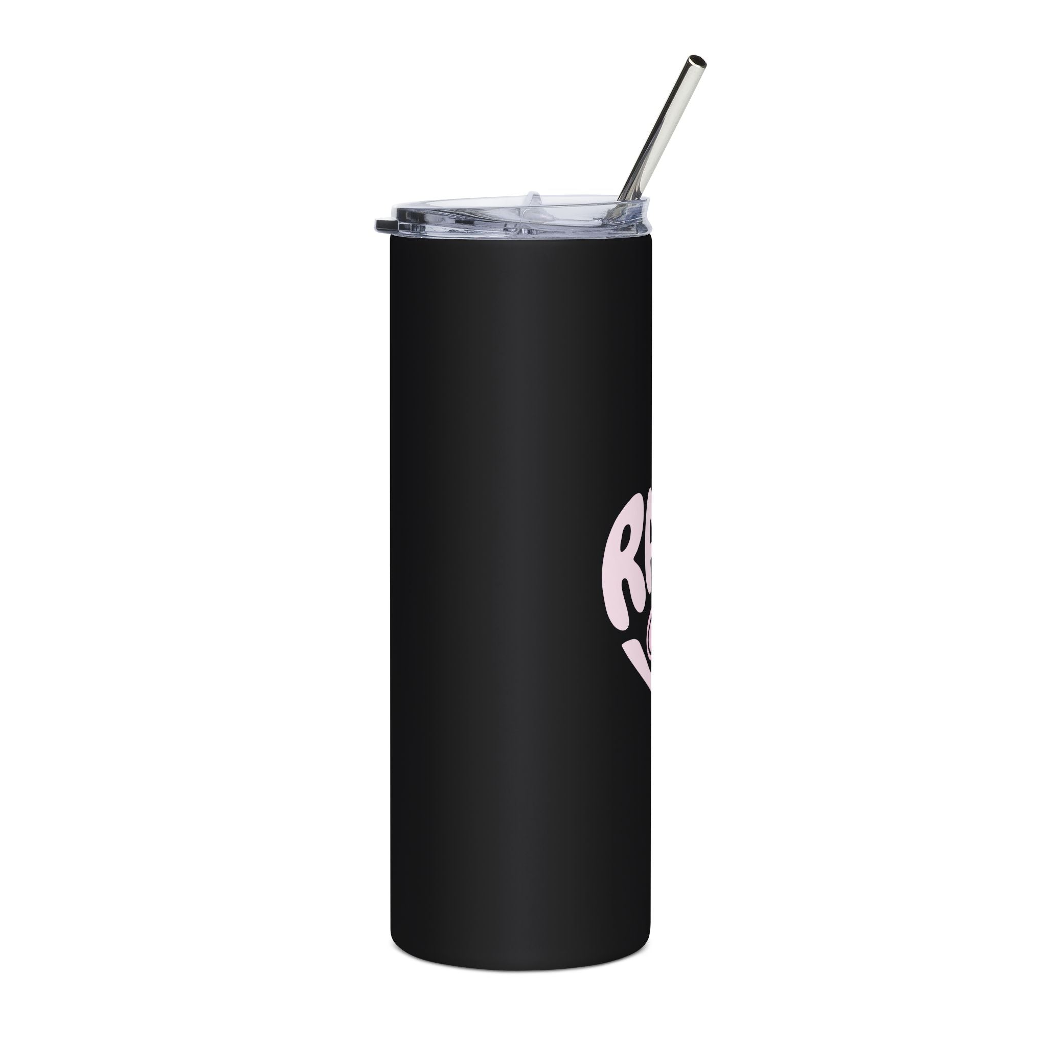 20oz Stainless Tennis Tumbler — 'Rally & Love' Dreamy Pink Design, Insulated Travel Cup