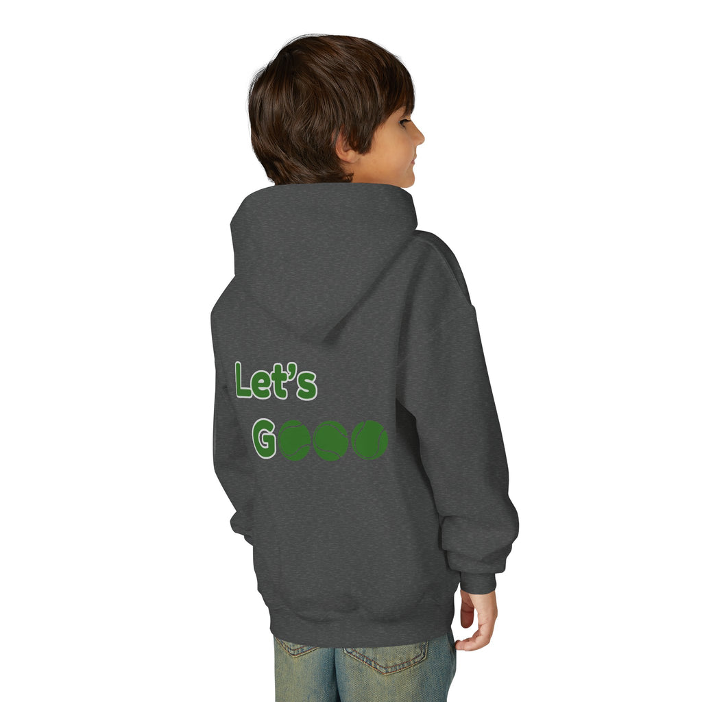 Boy's Junior Hoodie sweatshirt — “Let’s Go” Tennis Graphic Sweatshirt (Green)