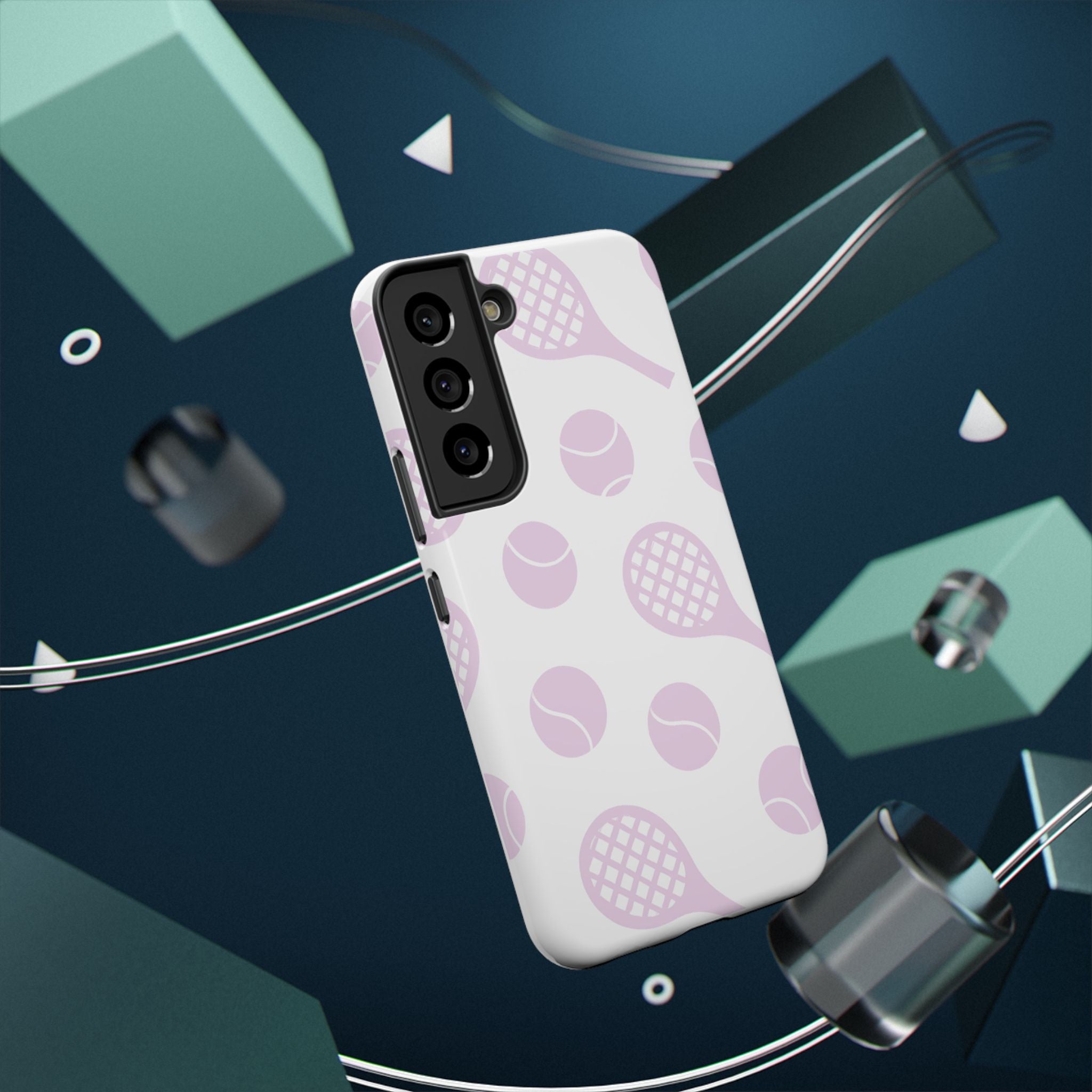 Tennis Impact-Resistant Phone Case — Pink Rackets & Balls