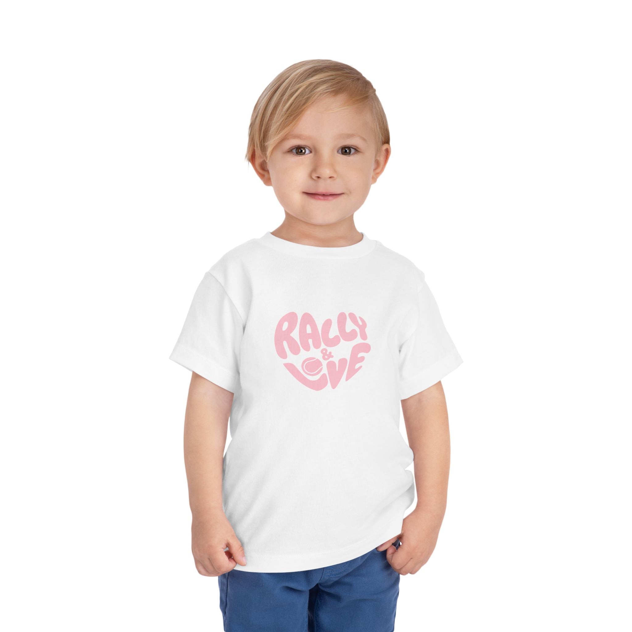 Girl's Toddler Junior Tee — 'Rally & Love' Heart logo T-Shirt (pink)