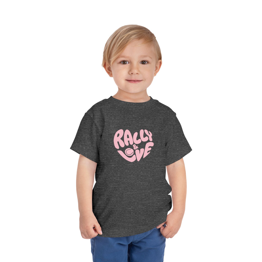 Girl's Toddler Junior Tee — 'Rally & Love' Heart logo T-Shirt (pink)