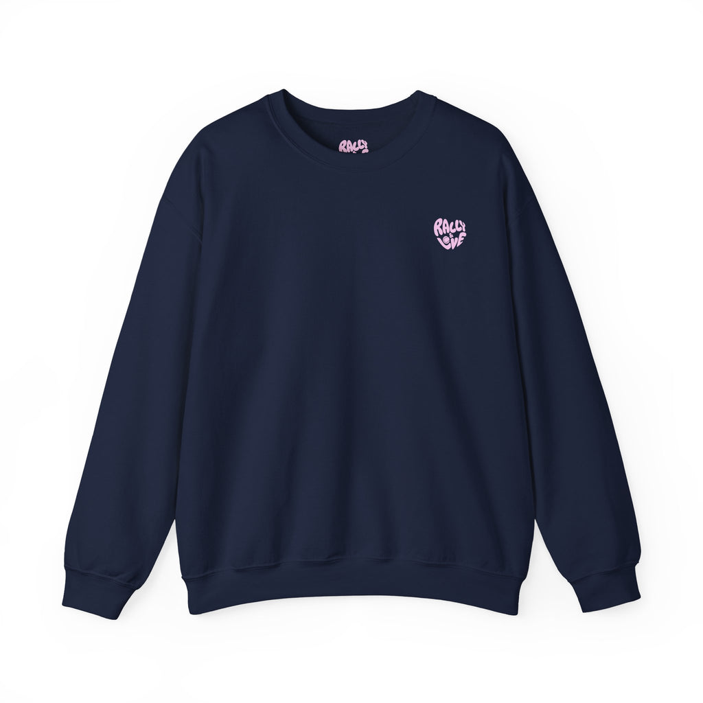 Women's Crewneck Sweatshirt - 'Tennis' Heart (R&L logo pink)