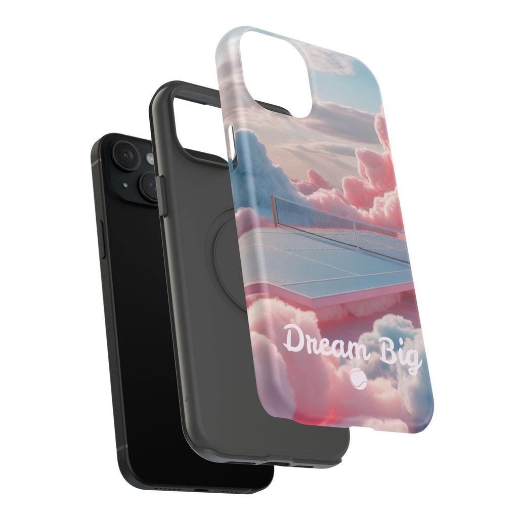 Tennis Impact-Resistant Phone Case — 'Dream Big' Pastel Cloud Tennis Court
